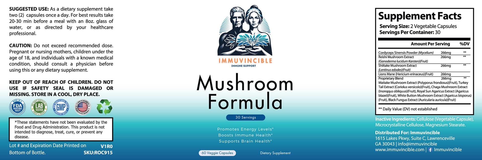 Mushroom Formula Label