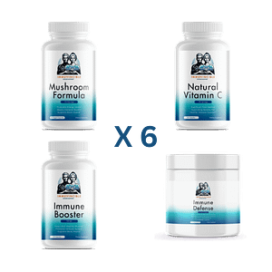 Immuvincible Bundle 6, 6 x Immune Defense, 6 x Immune Booster, 6 x Natural Vitamin C, 6 x Mushroom Formula