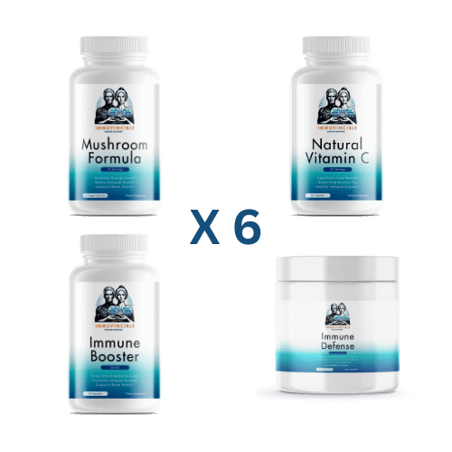 Immuvincible Bundle 6, 6 x Immune Defense, 6 x Immune Booster, 6 x Natural Vitamin C, 6 x Mushroom Formula